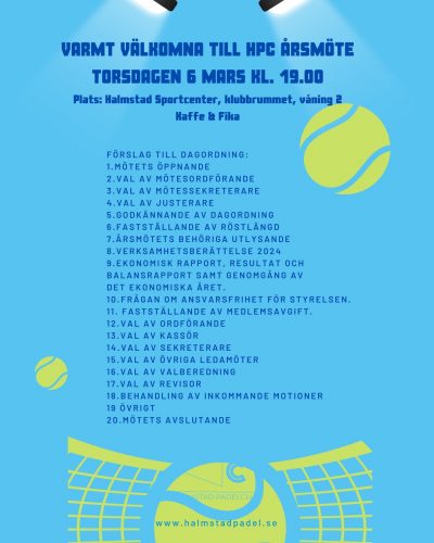 HPC årsmöte 6 mars kl 19 - 1